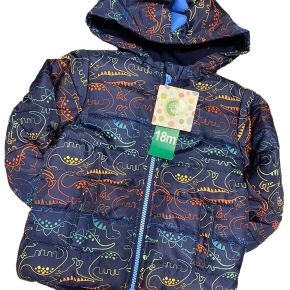 Little Me Boy’s Jacket Dinosaur Fleece Set Navy Khaki Size 18 Months NWT - Picture 3 of 4